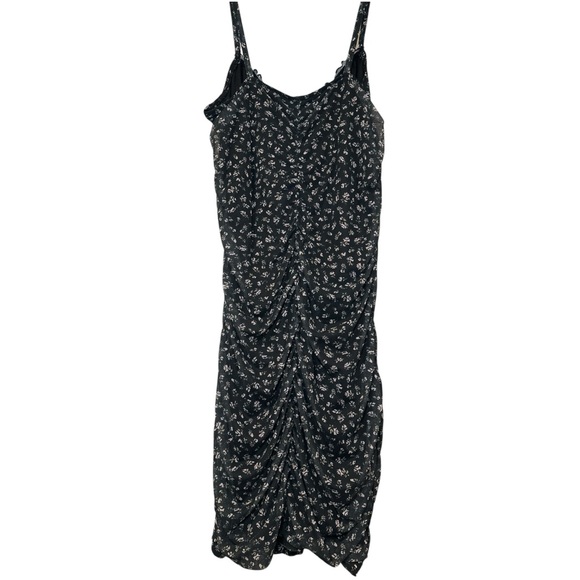 Divided Black Floral Mini Dress - Picture 5 of 8